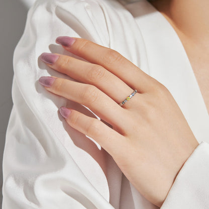 [Lora-Jewelry] Bague ronde scintillante et vibrante pour un usage quotidien