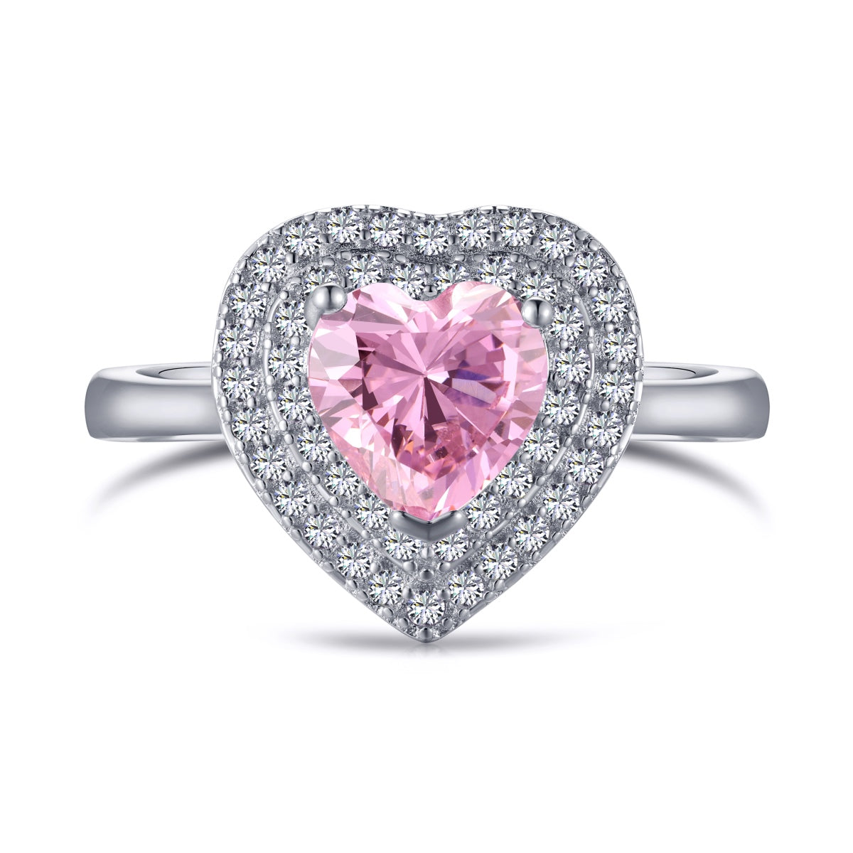 [Lora-Jewelry] Bague de mariage délicate et éclatante en forme de cœur