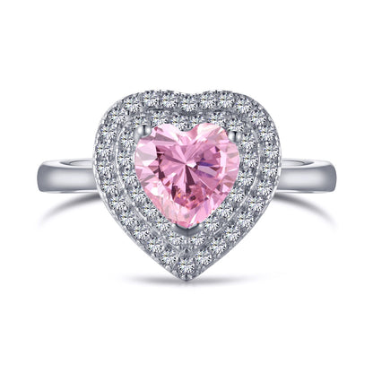 [Lora-Jewelry] Bague de mariage délicate et éclatante en forme de cœur