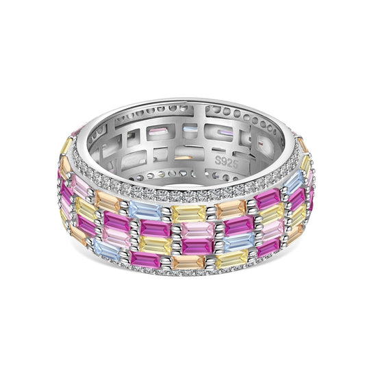 [Lora-Jewelry] Bague quotidienne colorée et éclatante à taille radieuse