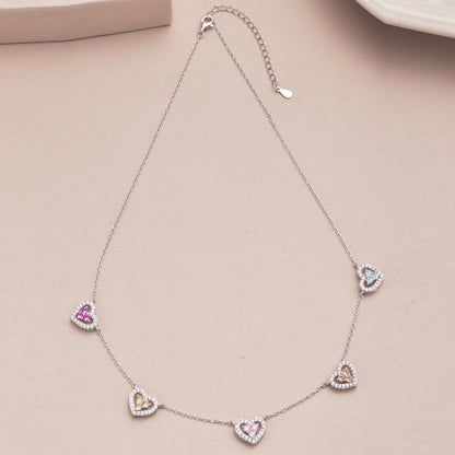 [Lora-Jewelry] Collier scintillant à cinq cœurs
