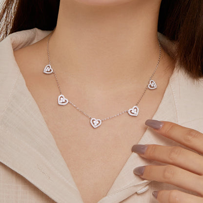 [Lora-Jewelry] Collier scintillant à cinq cœurs