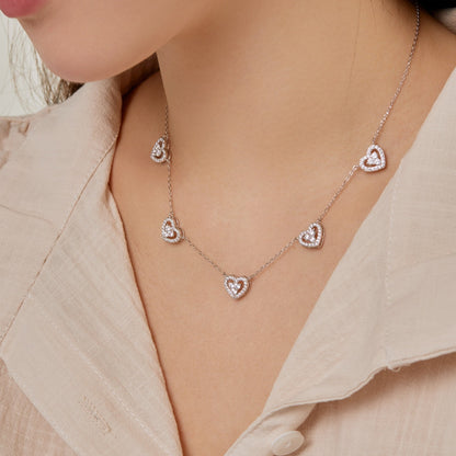 [Lora-Jewelry] Collier scintillant à cinq cœurs