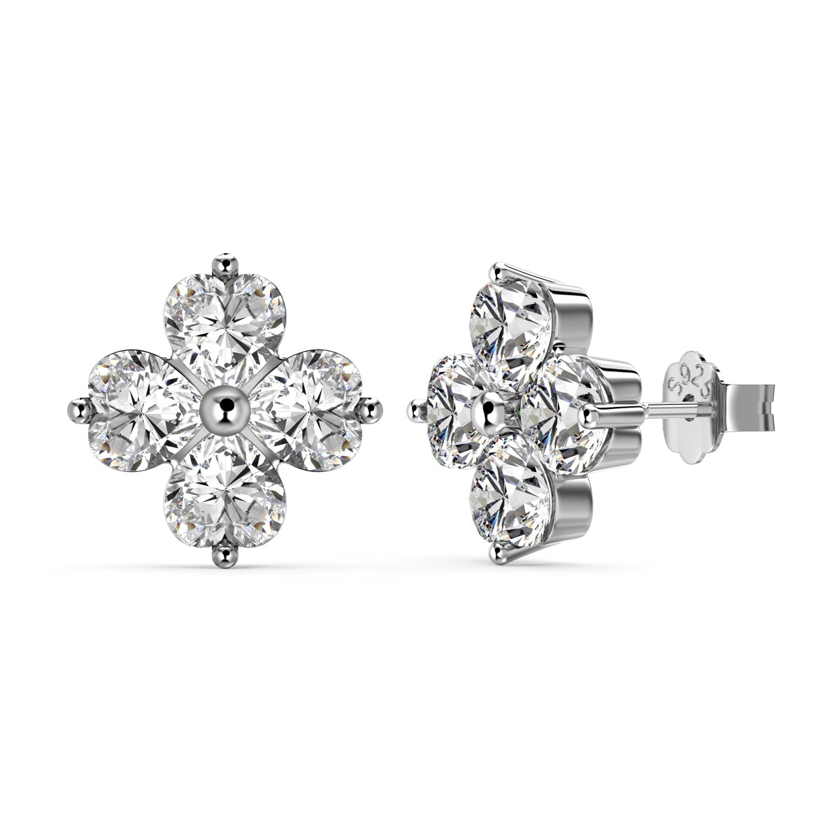 [Lora-Jewelry]Boucles d'oreilles boule trèfle à quatre feuilles