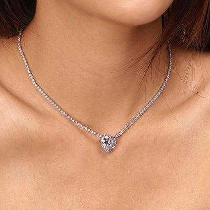[Lora-Jewelry] Collier tennis polyvalent et coloré en forme de cœur de 8,0 carats