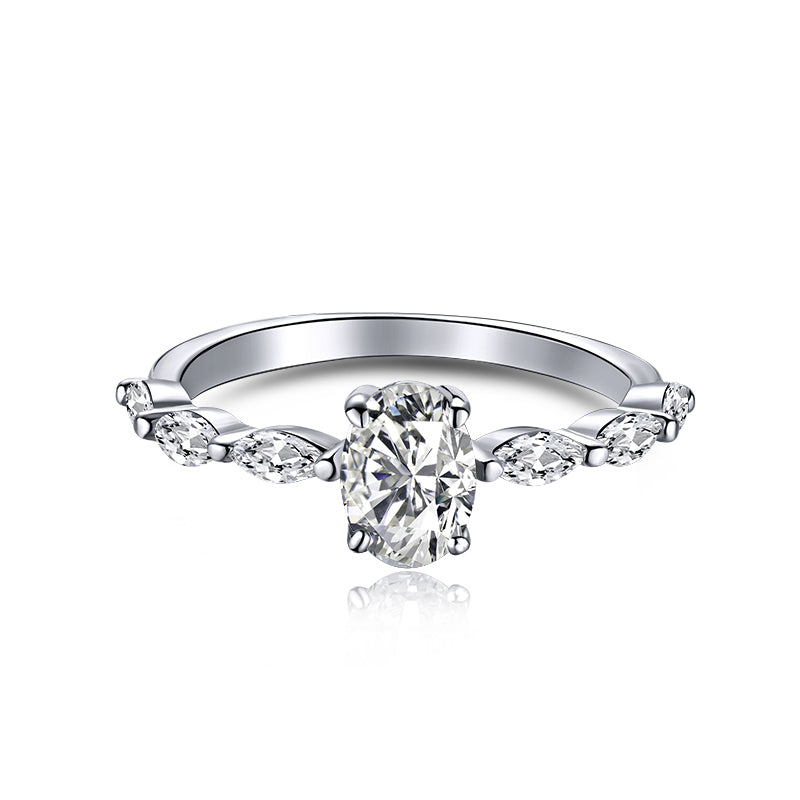 [Lora-Jewelry] Bague de fiançailles luxueuse et vibrante de 0,75 carat, taille coussin allongée