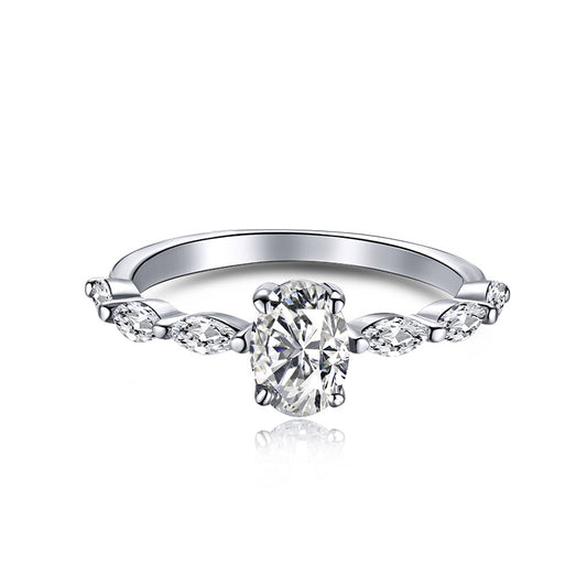 [Lora-Jewelry] Bague de fiançailles luxueuse et vibrante de 0,75 carat, taille coussin allongée