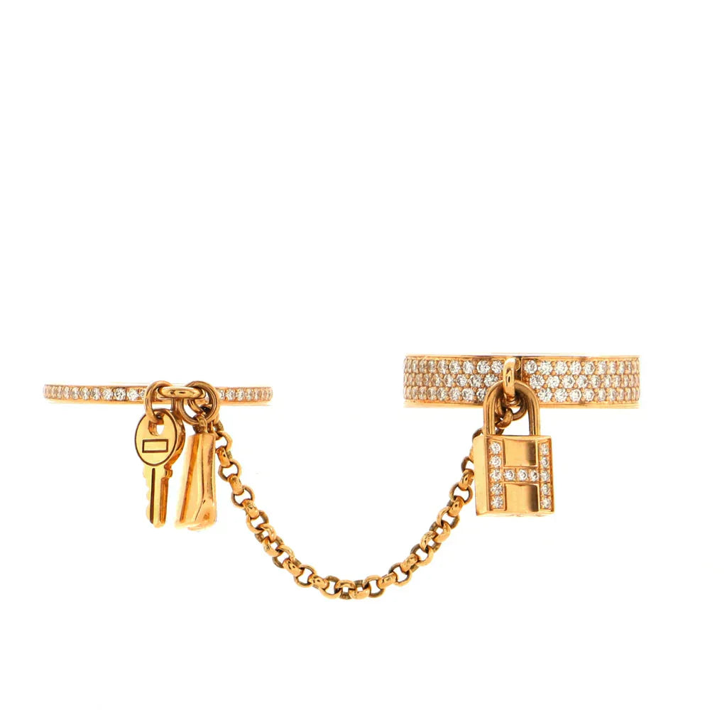 [Lora-Jewelry]HM KELLY CLOCHETTE DOUBLE RING IN  WITH DIAMONDS