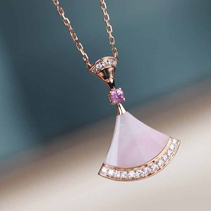 [ローラジュエリー]ドリームネックレス ピンクモップダイヤモンド
