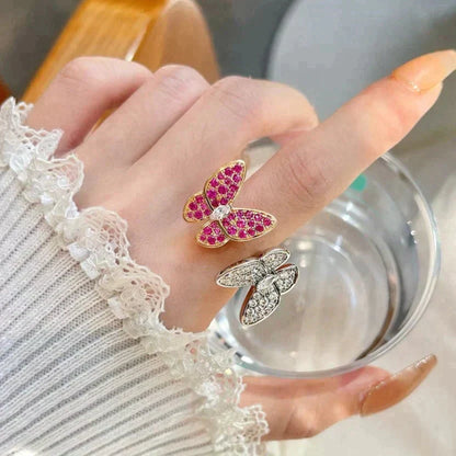 [Lora-Jewelry]TWIN BUTTERFLY DIAMOND RING