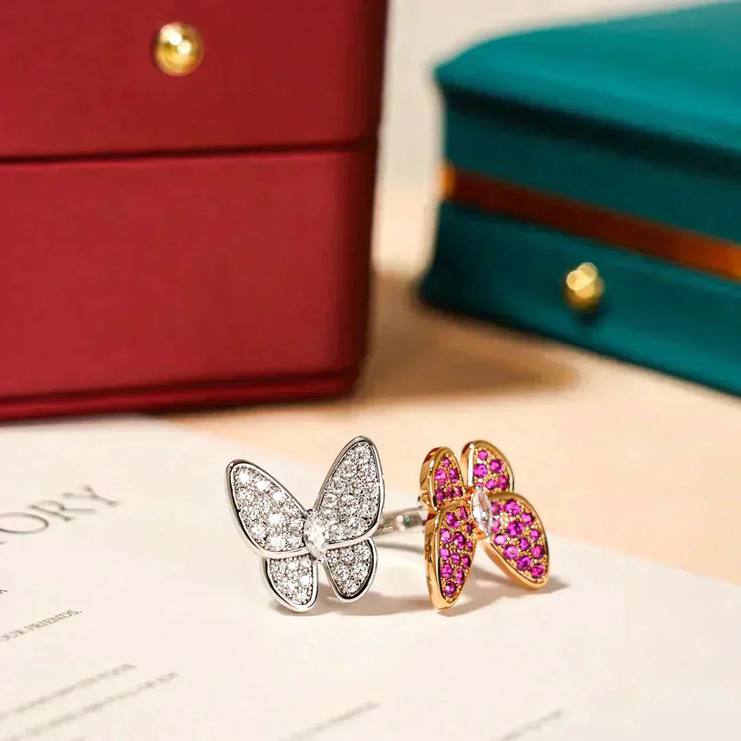[Lora-Jewelry]TWIN BUTTERFLY DIAMOND RING