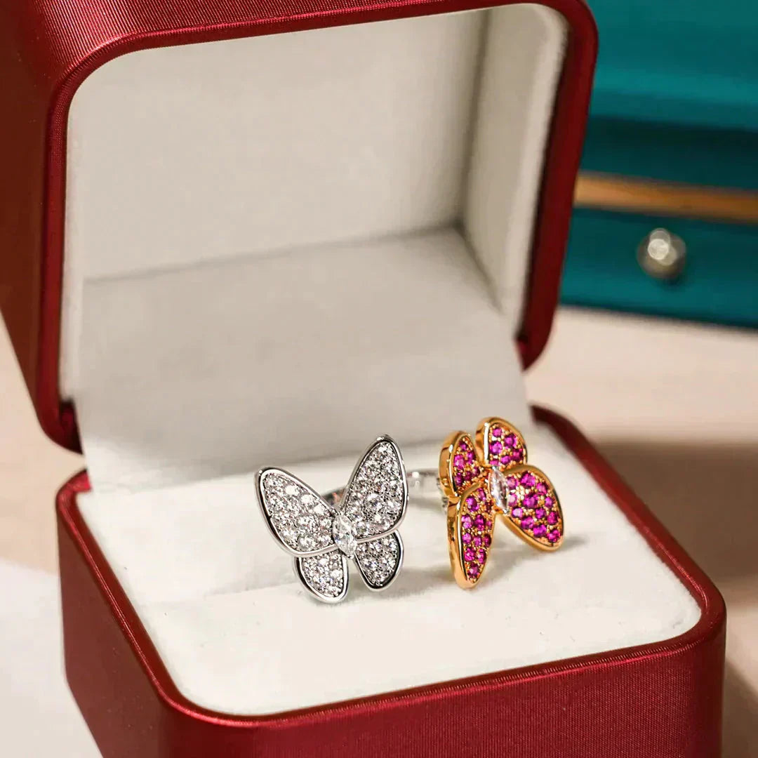 [Lora-Jewelry]TWIN BUTTERFLY DIAMOND RING