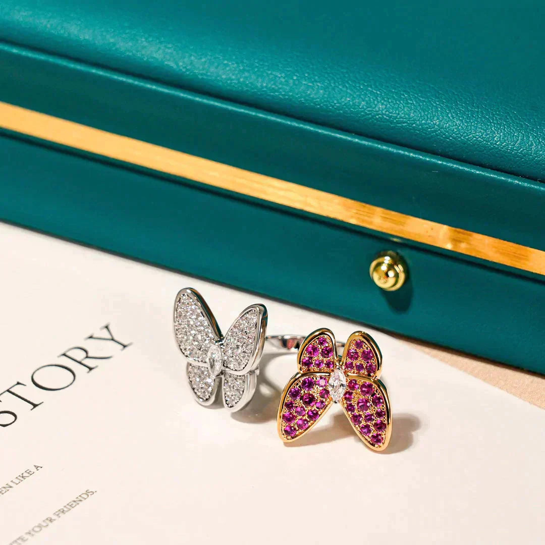 [Lora-Jewelry]TWIN BUTTERFLY DIAMOND RING