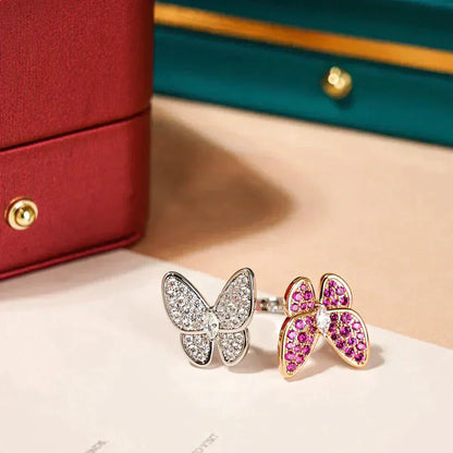 [Lora-Jewelry]TWIN BUTTERFLY DIAMOND RING