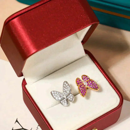 [Lora-Jewelry]TWIN BUTTERFLY DIAMOND RING