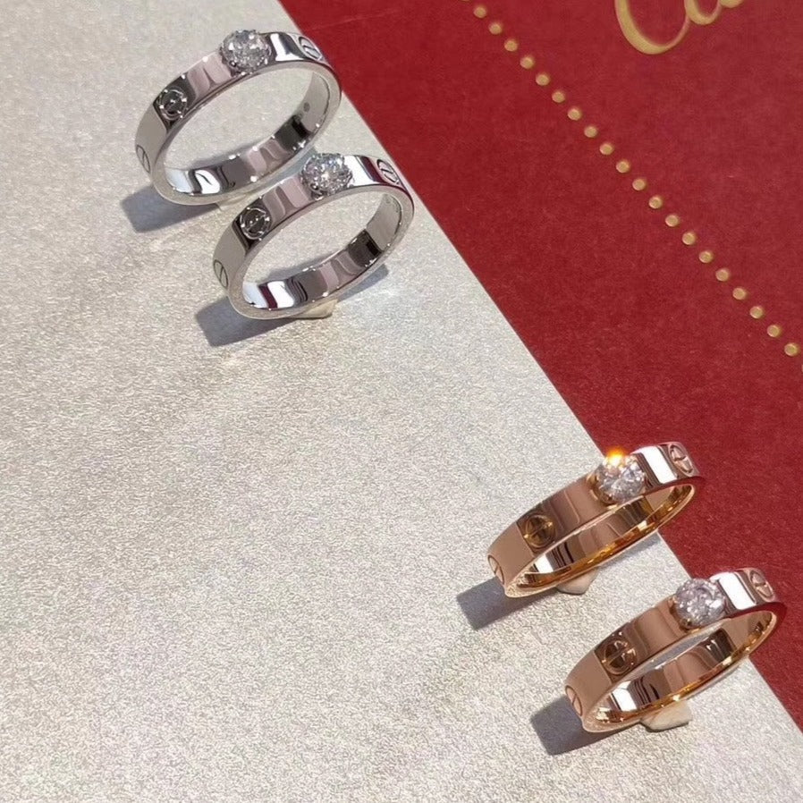 [Lora-Jewelry]LOVE RING 3.6MM 1 BIG DIAMOND