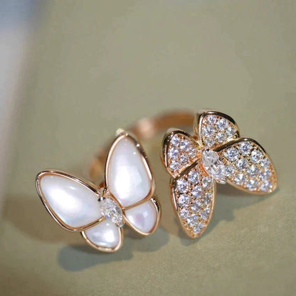 [Lora-Jewelry]TWIN BUTTERFLY DIAMOND MOP RING