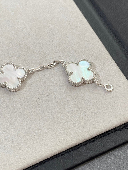 [Lora-Jewelry]CLOVER SILVER MOP 5 MOTIF BRACELET