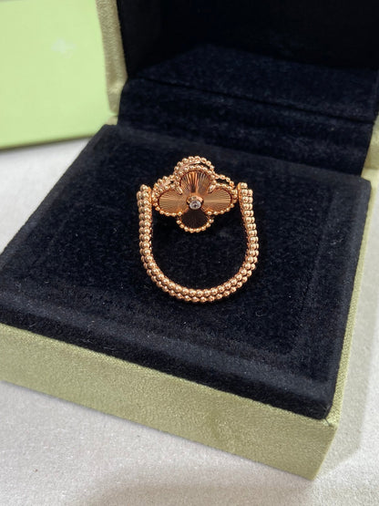 [Lora-Jewelry]CLOVER RIVERSIBLE PINK GOLD RING