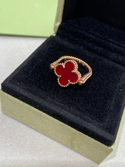 [Lora-Jewelry]CLOVER RIVERSIBLE PINK GOLD RING