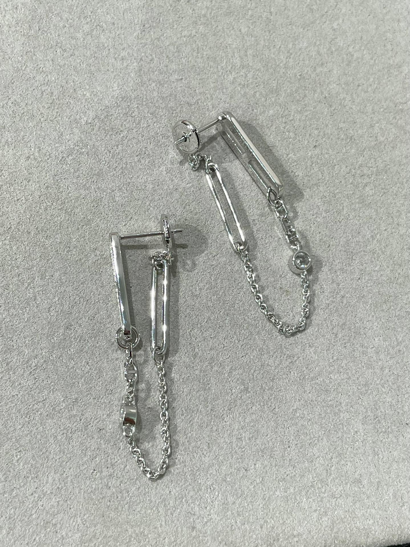 [Lora-Jewelry]Boucles d'oreilles pendantes en diamants Chaine Chaos