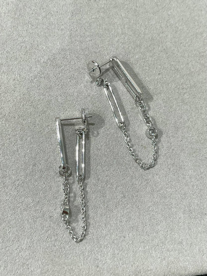 [Lora-Jewelry]Boucles d'oreilles pendantes en diamants Chaine Chaos