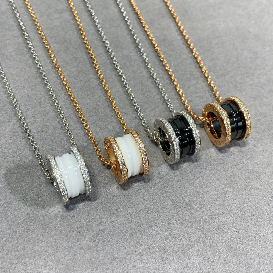 [Lora-Jewelry]ZERO 1 DIAMOND CERAMIC NECKLACE