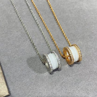 [Lora-Jewelry]ZERO 1 DIAMOND CERAMIC NECKLACE