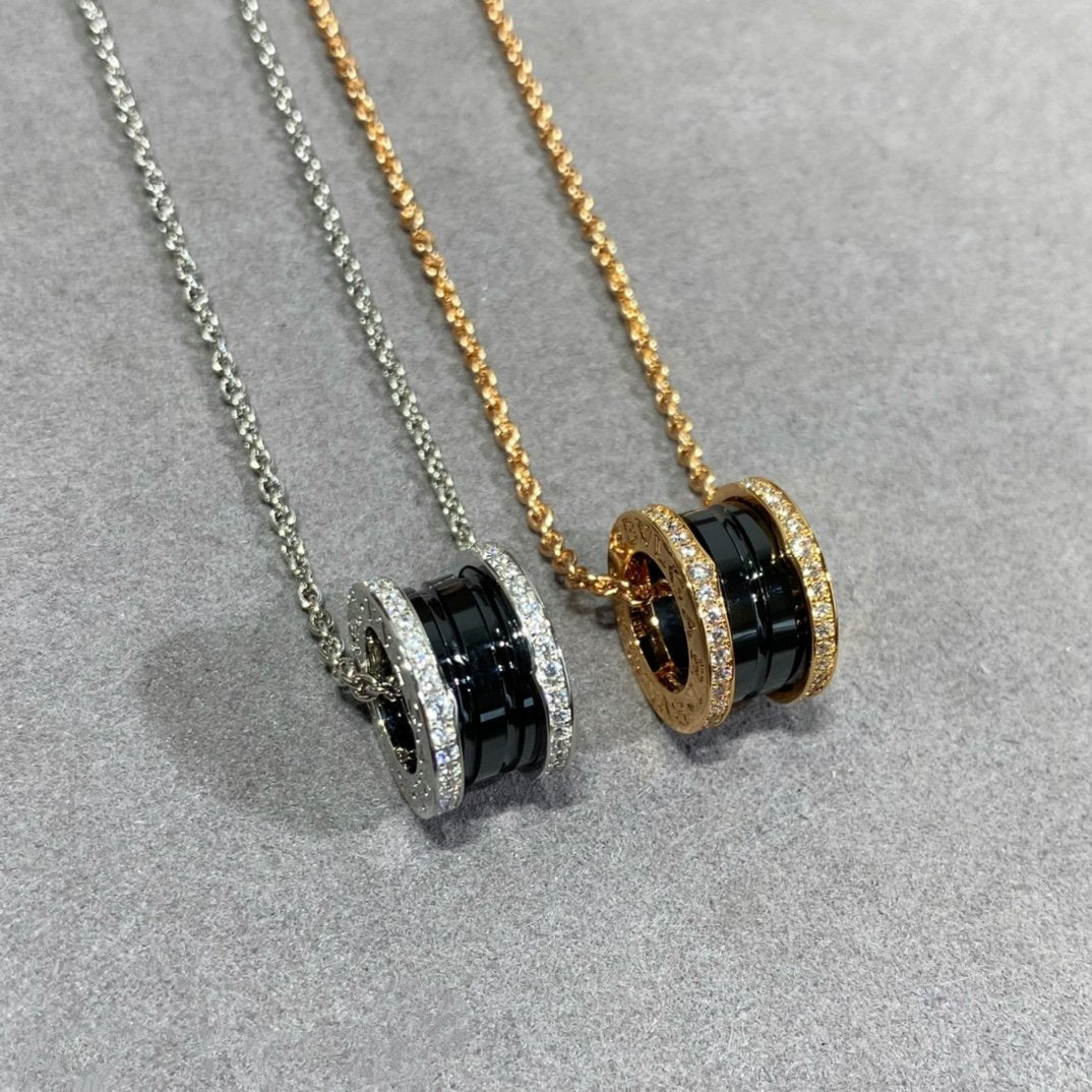 [Lora-Jewelry]ZERO 1 DIAMOND CERAMIC NECKLACE