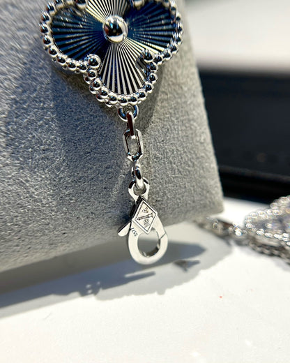 [Lora-Jewelry]CLOVER 5 MOTIF SILVER DIAMOND BRACELET