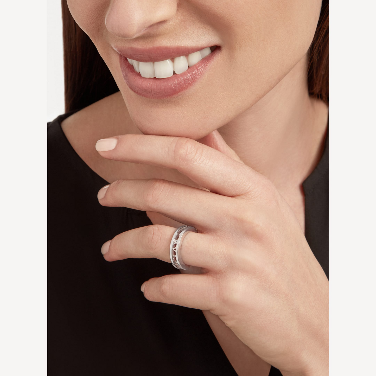 [Lora-Jewelry]ZERO 1 ONE-BAND WITH OPENWORK LOGO SPIRAL RING