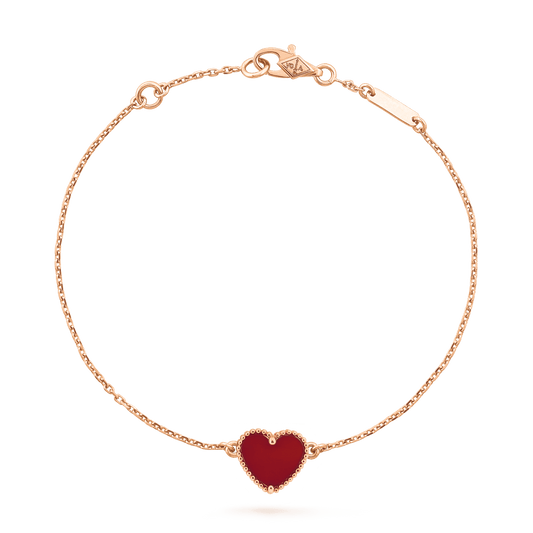 [Lora-Jewelry]HEART CARNELIAN PINK GOLD BRACELET