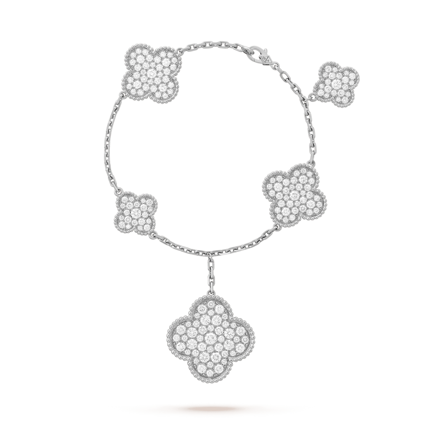 [Lora-Jewelry]CLOVER 6 MOTIFS SILVER DIAMOND BRACELET