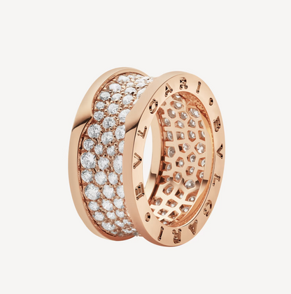 [Lora-Jewelry]ZERO 1 WITH PAVED DIAMONDS ON THE SPIRAL RING