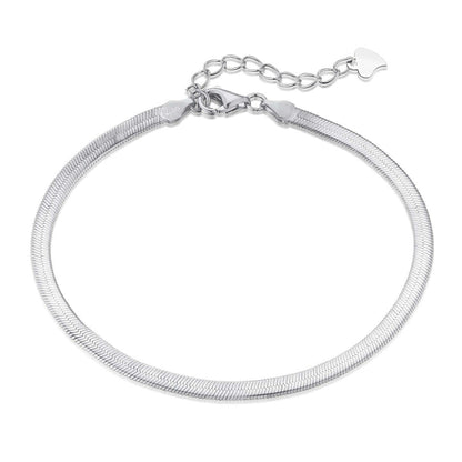 [Lora-Jewelry]Flat Snake Bone Chain Blade Necklace