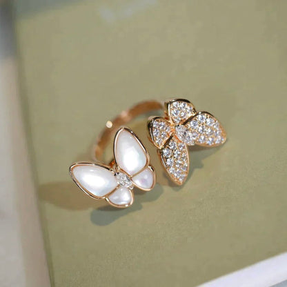 [Lora-Jewelry]TWIN BUTTERFLY DIAMOND MOP RING