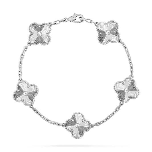 [Lora-Jewelry]CLOVER SILVER 5 MOTIFS BRACELET