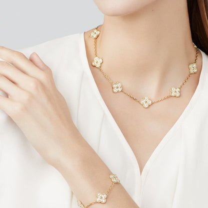 [Lora-Jewelry] COLLIER DIAMANT 10 MOTIFS TRÈFLE