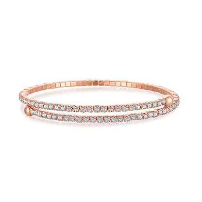 [Lora-Jewelry] Bracelet fantaisie rond avec rangée de diamants