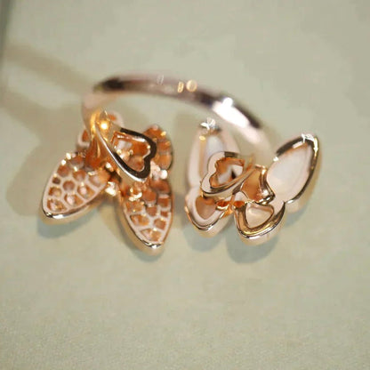 [Lora-Jewelry]TWIN BUTTERFLY DIAMOND MOP RING