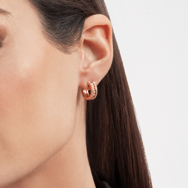 [Lora-Jewelry]ZERO 1 ROCK GOLD EARRINGS WITH STUDDED SPIRAL AND PAVED DIAMONDS