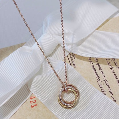 [Lora-Jewelry]TRINITY NECKLACE GOLD  DIAMONDS