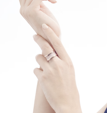 [Lora-Jewelry]ZERO 1 WITH PAVED DIAMONDS ON THE SPIRAL RING