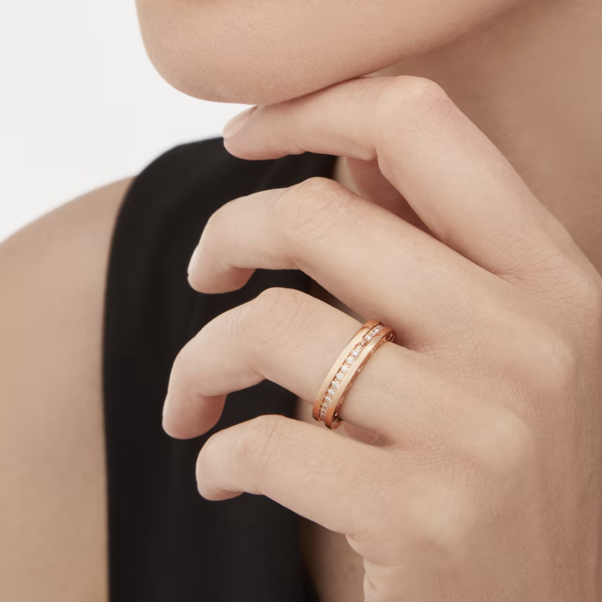 [Lora-Jewelry]ZERO 1 ONE-BAND PAVED DIAMONDS ON THE SPIRAL RING