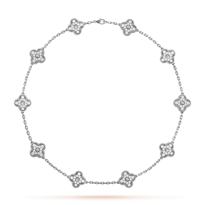 [Lora-Jewelry] COLLIER DIAMANT 10 MOTIFS TRÈFLE