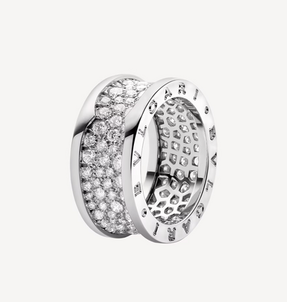 [Lora-Jewelry]ZERO 1 WITH PAVED DIAMONDS ON THE SPIRAL RING
