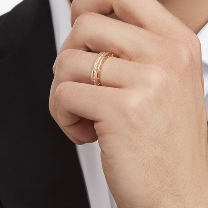 [Lora-Jewelry]ZERO 1 ONE-BAND PAVED DIAMONDS ON THE SPIRAL RING