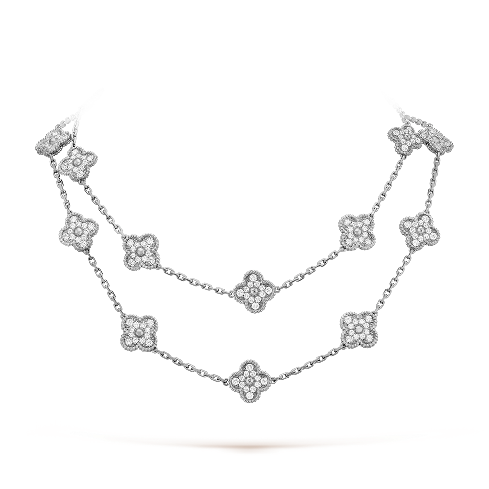[Lora-Jewelry]TRÈFLE 20 MOTIFS DIAMANT ARGENT