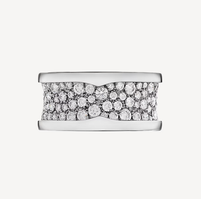 [Lora-Jewelry]ZERO 1 WITH PAVED DIAMONDS ON THE SPIRAL RING