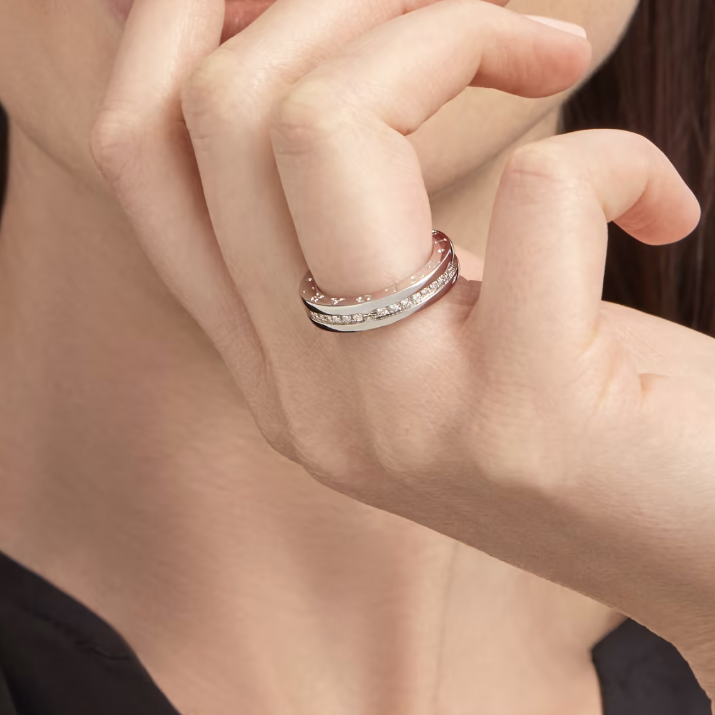 [Lora-Jewelry]ZERO 1 ONE-BAND PAVED DIAMONDS ON THE SPIRAL RING